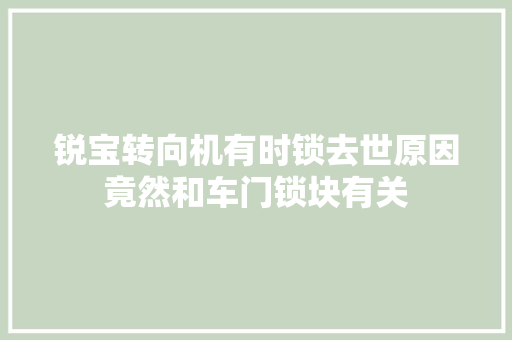 锐宝转向机有时锁去世原因竟然和车门锁块有关