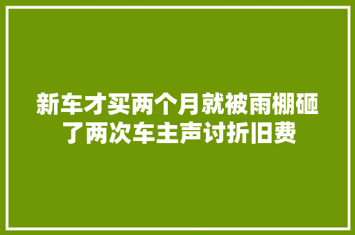 新车才买两个月就被雨棚砸了两次车主声讨折旧费