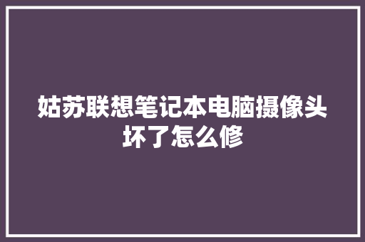 姑苏联想笔记本电脑摄像头坏了怎么修