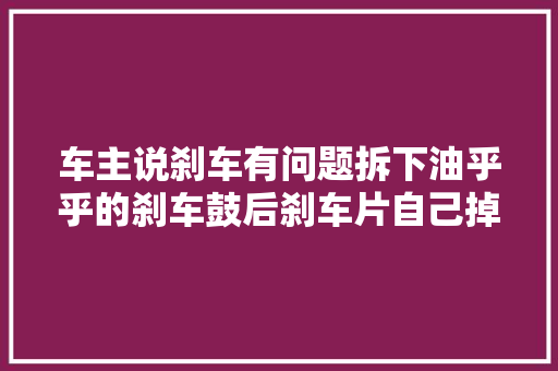 车主说刹车有问题拆下油乎乎的刹车鼓后刹车片自己掉落了下来