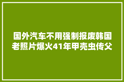 国外汽车不用强制报废韩国老照片爆火41年甲壳虫传父子两代