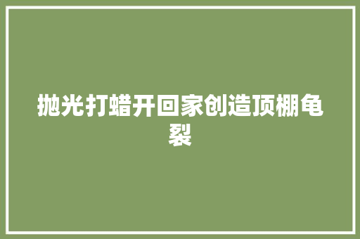 抛光打蜡开回家创造顶棚龟裂