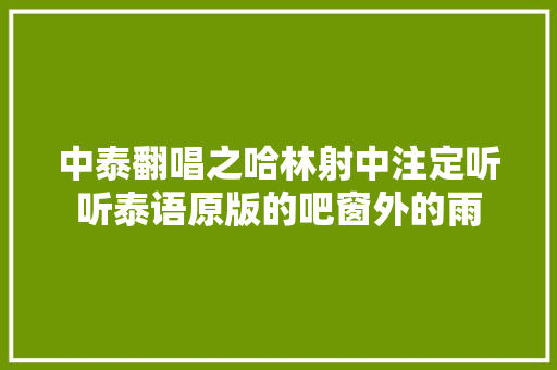 中泰翻唱之哈林射中注定听听泰语原版的吧窗外的雨