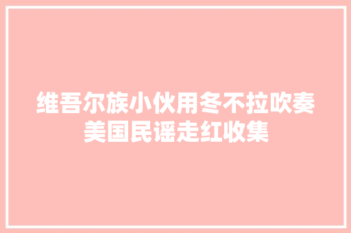 维吾尔族小伙用冬不拉吹奏美国民谣走红收集