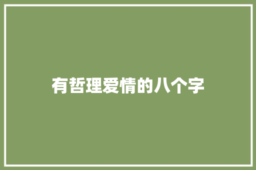 有哲理爱情的八个字