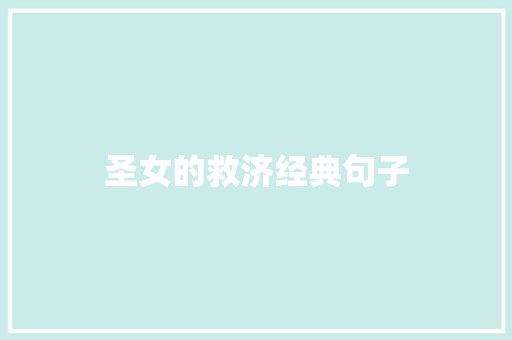 圣女的救济经典句子