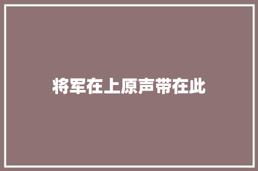 将军在上原声带在此