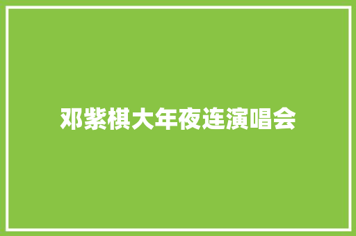 邓紫棋大年夜连演唱会