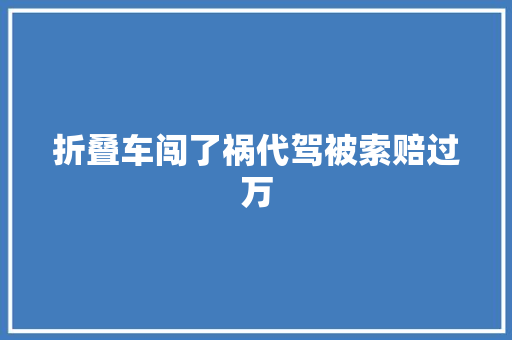 折叠车闯了祸代驾被索赔过万
