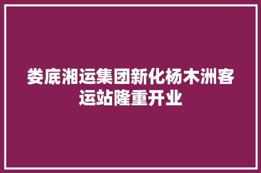 娄底湘运集团新化杨木洲客运站隆重开业