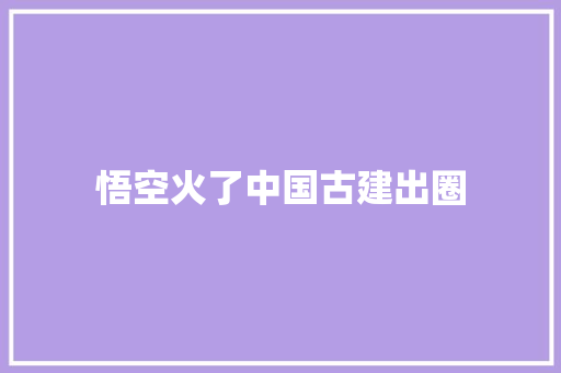 悟空火了中国古建出圈