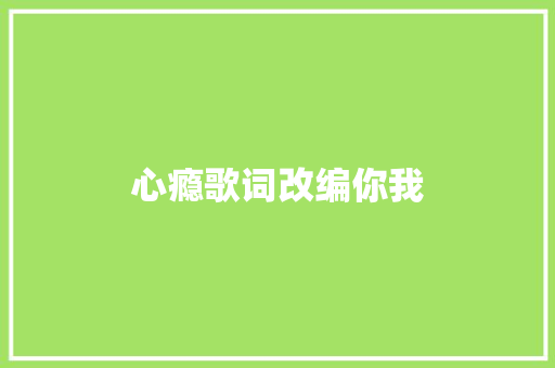 心瘾歌词改编你我