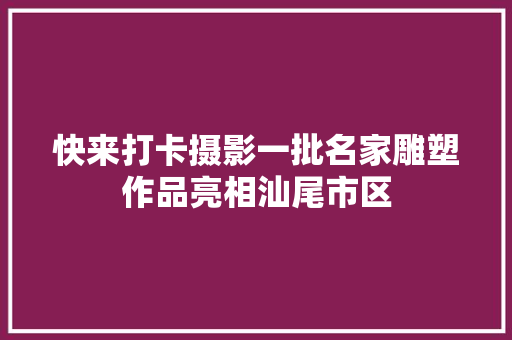 快来打卡摄影一批名家雕塑作品亮相汕尾市区