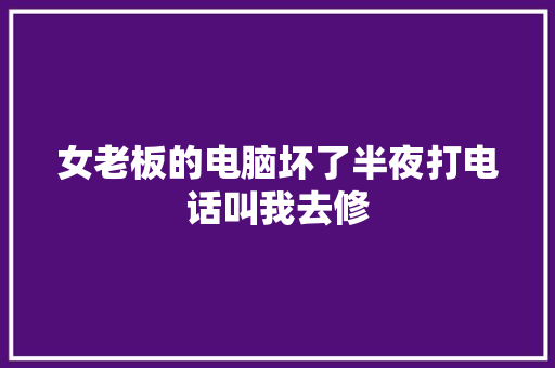 女老板的电脑坏了半夜打电话叫我去修