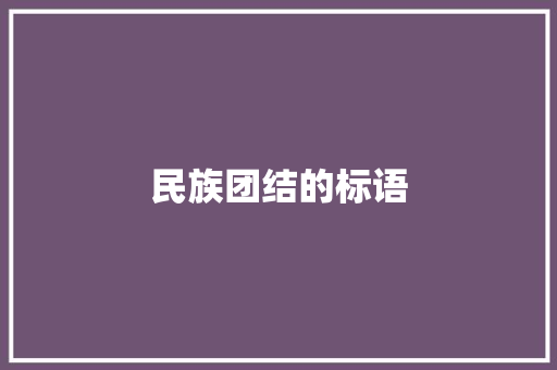 民族团结的标语