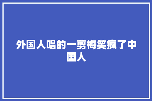 外国人唱的一剪梅笑疯了中国人