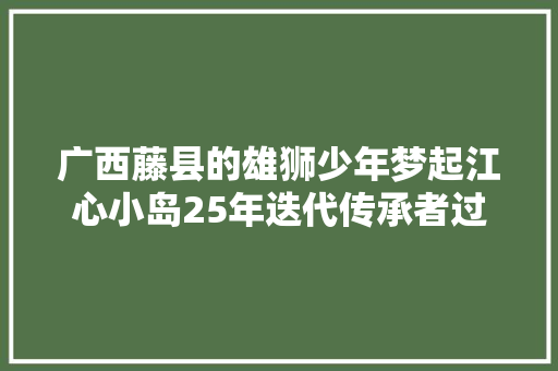 广西藤县的雄狮少年梦起江心小岛25年迭代传承者过万