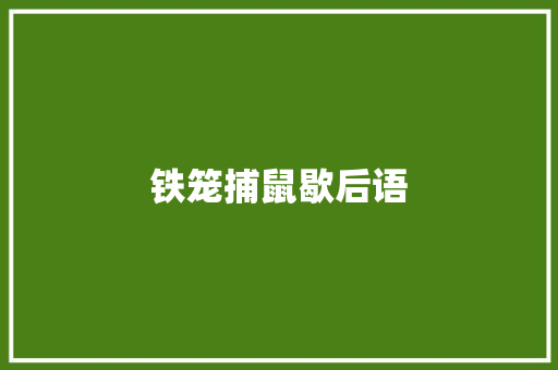 铁笼捕鼠歇后语