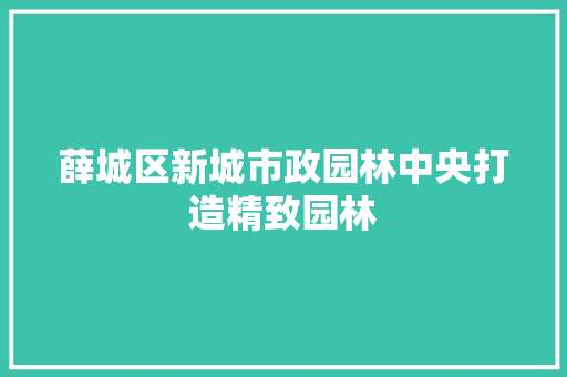薛城区新城市政园林中央打造精致园林