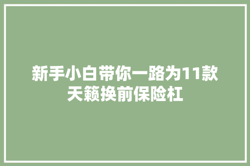 新手小白带你一路为11款天籁换前保险杠