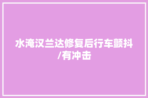 水淹汉兰达修复后行车颤抖/有冲击