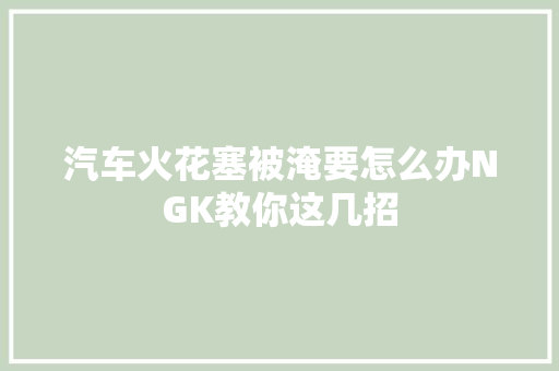 汽车火花塞被淹要怎么办NGK教你这几招