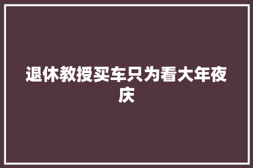 退休教授买车只为看大年夜庆