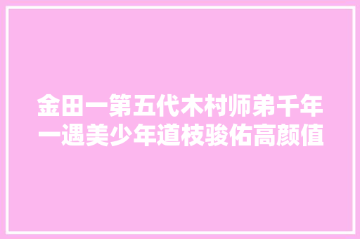 金田一第五代木村师弟千年一遇美少年道枝骏佑高颜值接棒