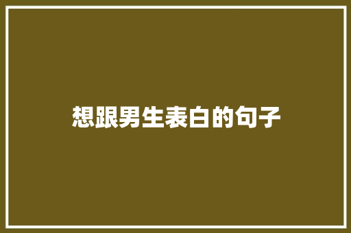 想跟男生表白的句子