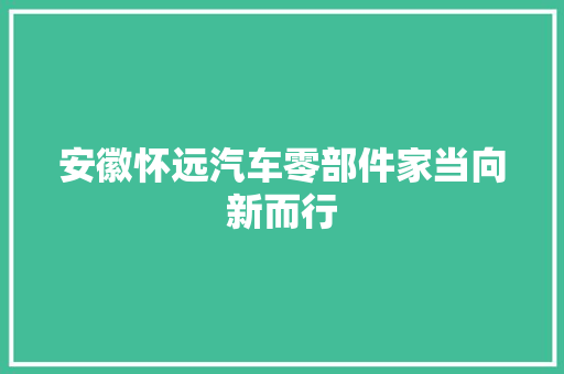 安徽怀远汽车零部件家当向新而行
