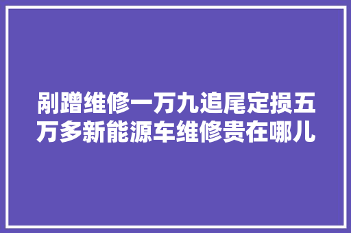 剐蹭维修一万九追尾定损五万多新能源车维修贵在哪儿