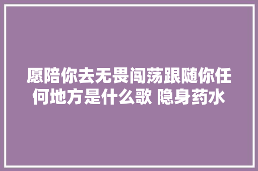 愿陪你去无畏闯荡跟随你任何地方是什么歌 隐身药水完整歌词介绍