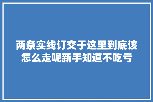 两条实线订交于这里到底该怎么走呢新手知道不吃亏