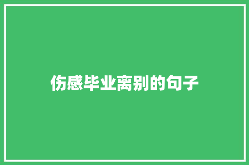 伤感毕业离别的句子
