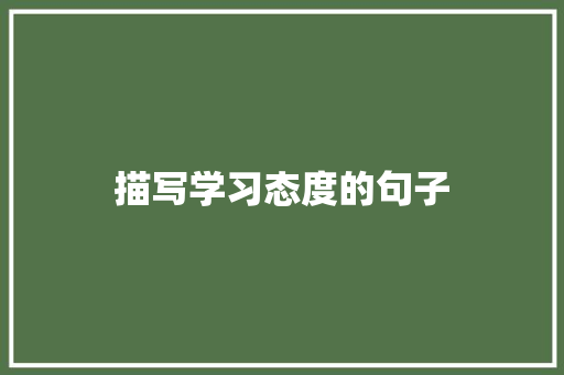 描写学习态度的句子