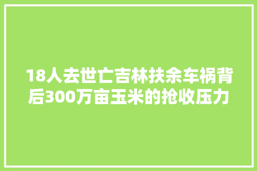 18人去世亡吉林扶余车祸背后300万亩玉米的抢收压力