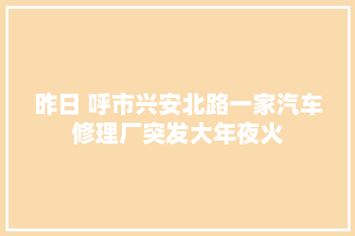昨日 呼市兴安北路一家汽车修理厂突发大年夜火