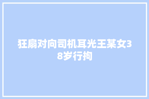 狂扇对向司机耳光王某女38岁行拘