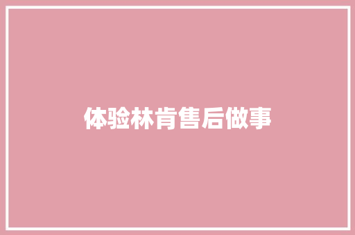 体验林肯售后做事