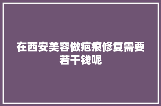 在西安美容做疤痕修复需要若干钱呢