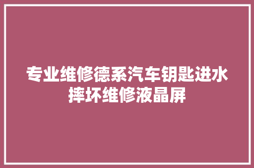 专业维修德系汽车钥匙进水摔坏维修液晶屏