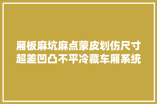 厢板麻坑麻点蒙皮划伤尺寸超差凹凸不平冷藏车厢系统编制作常见问题四大年夜原因分析