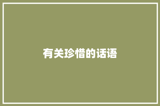 有关珍惜的话语