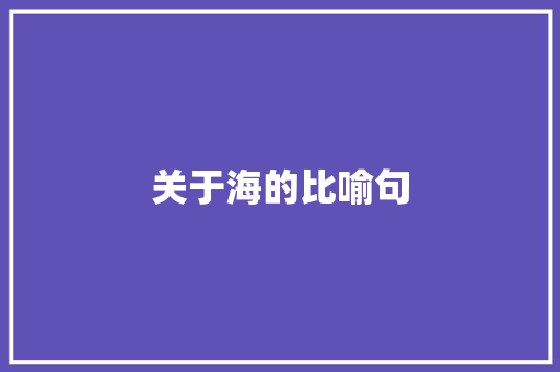 关于海的比喻句