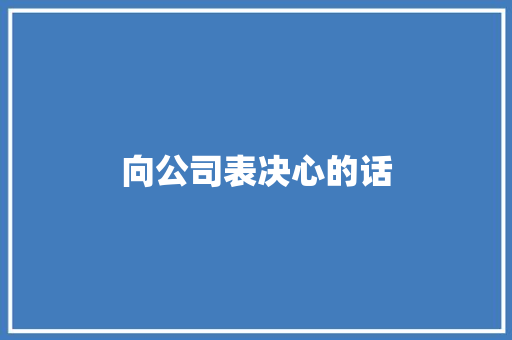 向公司表决心的话