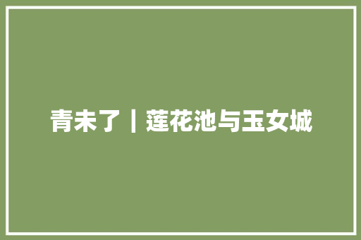 青未了｜莲花池与玉女城