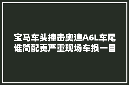 宝马车头撞击奥迪A6L车尾谁简配更严重现场车损一目了然