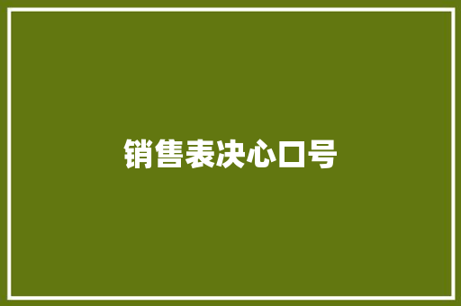 销售表决心口号