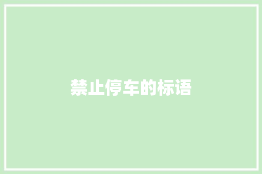 禁止停车的标语