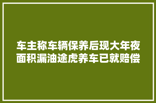 车主称车辆保养后现大年夜面积漏油途虎养车已就赔偿杀青和解